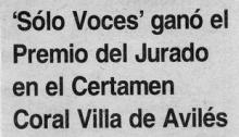 Sólo Voces ganó el Premio del Jurado en el Certamen Coral Villa de Avilés