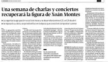 Una semana de charlas y conciertos recuperará la figura de Xoán Montes